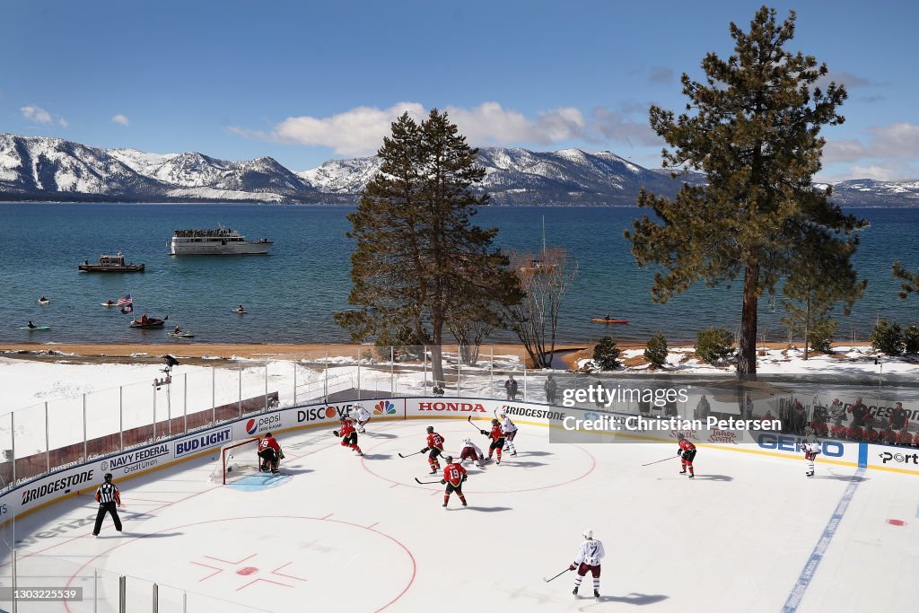 NHL Outdoors At Lake Tahoe - Vegas Golden Knights v Colorado Avalanche