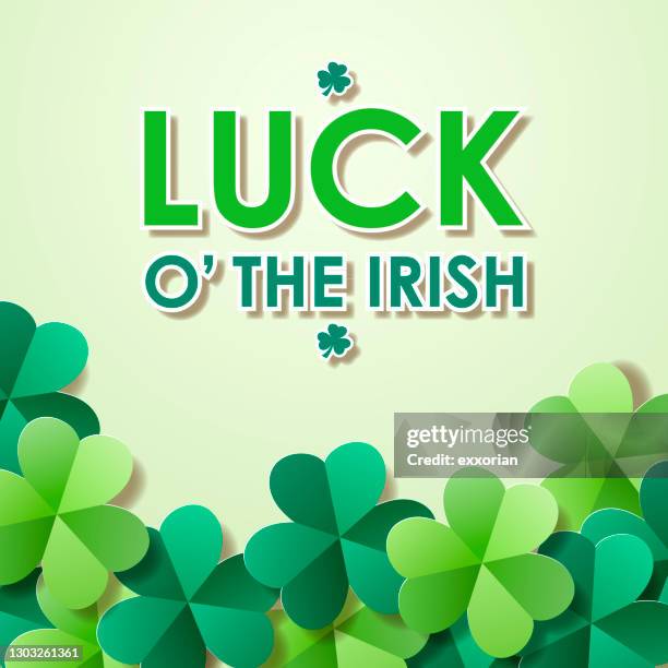 paper shamrocks background - origami flower stock illustrations