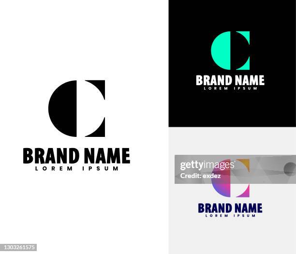 illustrations, cliparts, dessins animés et icônes de ensemble de logo c - lettre c