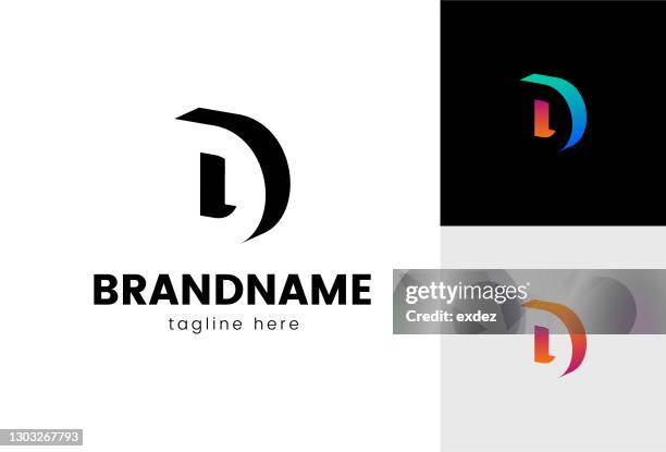 bildbanksillustrationer, clip art samt tecknat material och ikoner med d logotypuppsättning - d logo design