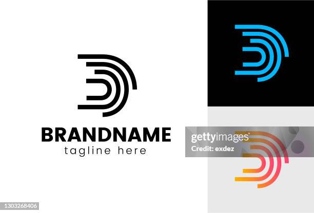 ilustrações, clipart, desenhos animados e ícones de conjunto de logotipo d - letra d