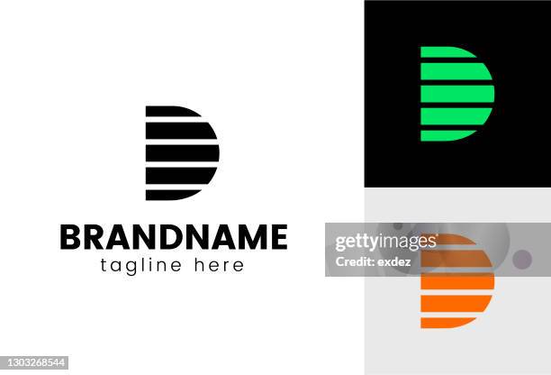 d logo set - initials monogram stock illustrations
