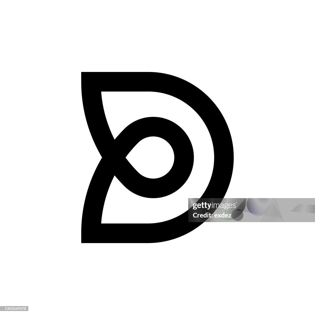 D style logo icon shape