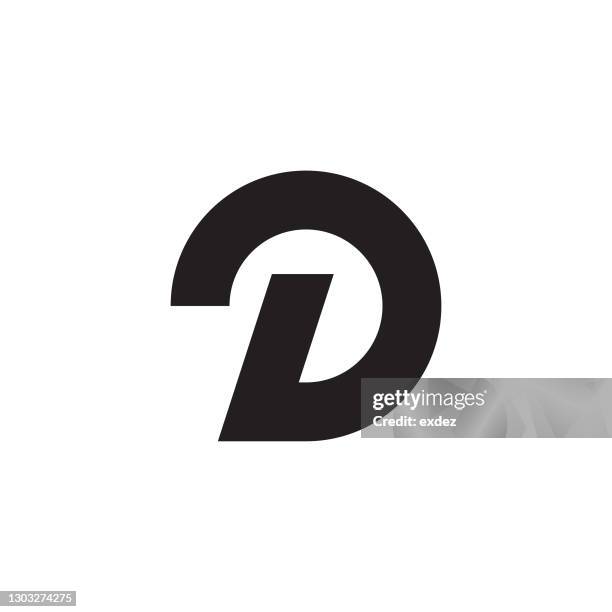d-stil-logo-symbol-form - monogramm stock-grafiken, -clipart, -cartoons und -symbole