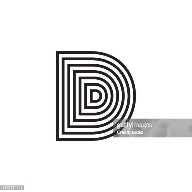 d style logo icon shape - d stock illustrations