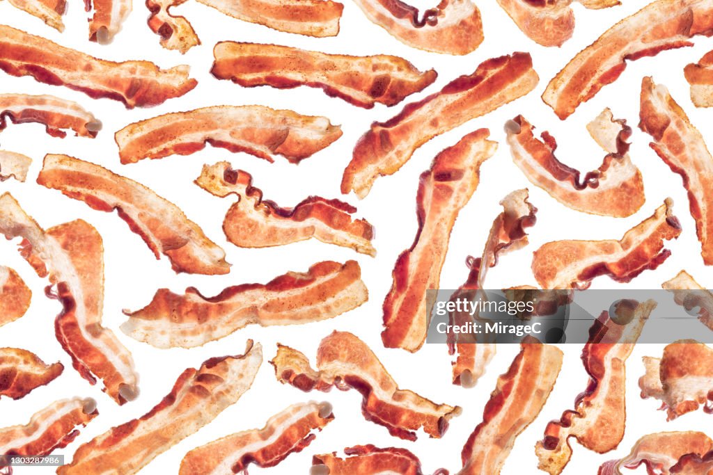 Cooked Bacon Slices Back Lit Pattern