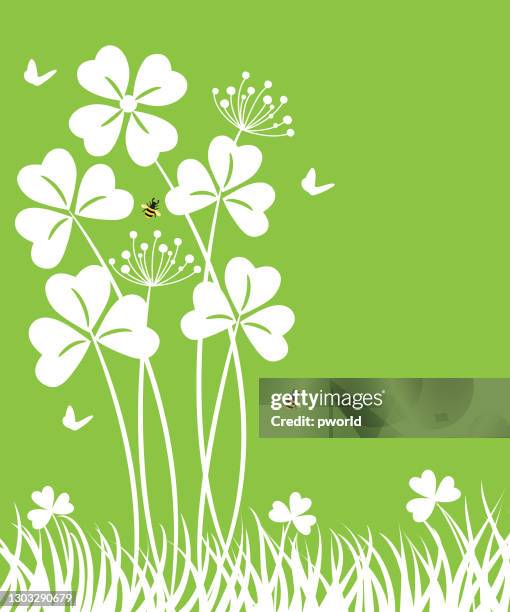 st. patrick's day background with clover . - pub background stock illustrations