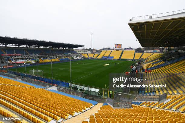 General view inside the stadium prior to the Serie A match between Parma Calcio and Udinese Calcio at Stadio Ennio Tardini on February 21, 2021 in...