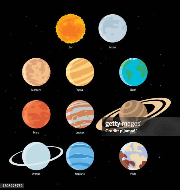 ilustraciones, imágenes clip art, dibujos animados e iconos de stock de sistema solar - planet space