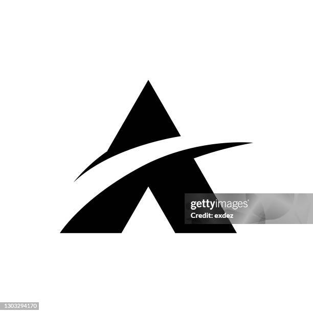 eine logo-stil-form - buchstabe a stock-grafiken, -clipart, -cartoons und -symbole
