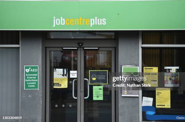 General view outside a jobcentre employment office on February 21, 2021 in Tunstall, England.