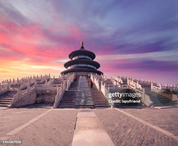 sunrise beijing temple of heaven - heaven stairs stock pictures, royalty-free photos & images