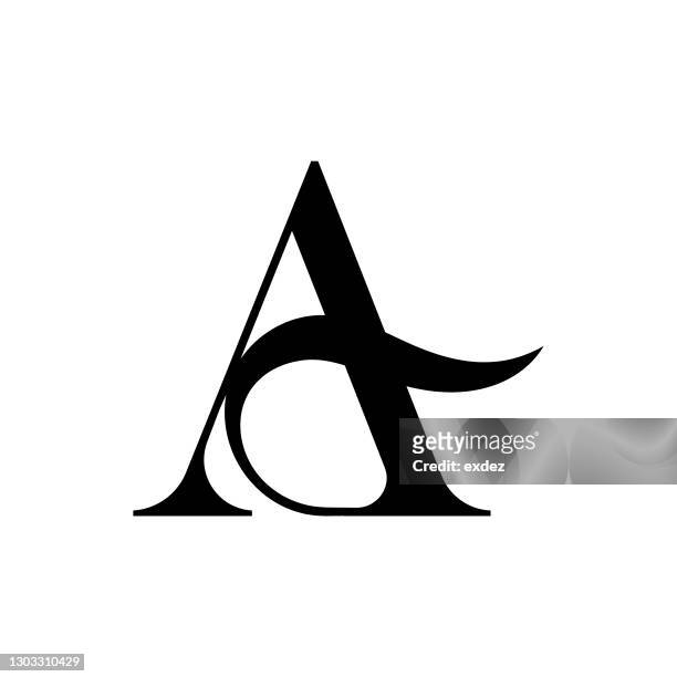 ilustrações, clipart, desenhos animados e ícones de uma forma de estilo de logotipo - o alfabeto
