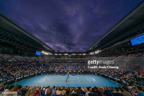 General view of Rod Laver Arena during the Men’s Singles Final match between Novak Djokovic of Serbia and Daniil Medvedev of Russia during day 14 of...