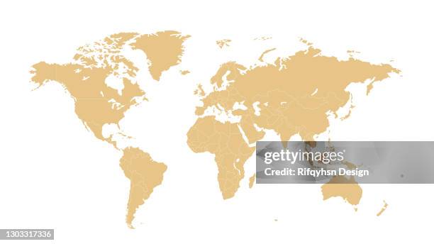 detailed world map with countries - wild west map stock illustrations