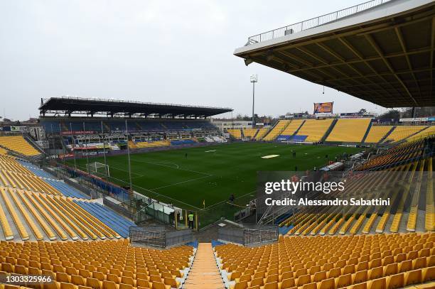 General view during the Serie A match between Parma Calcio and Udinese Calcio at Stadio Ennio Tardini on February 21, 2021 in Parma, Italy.