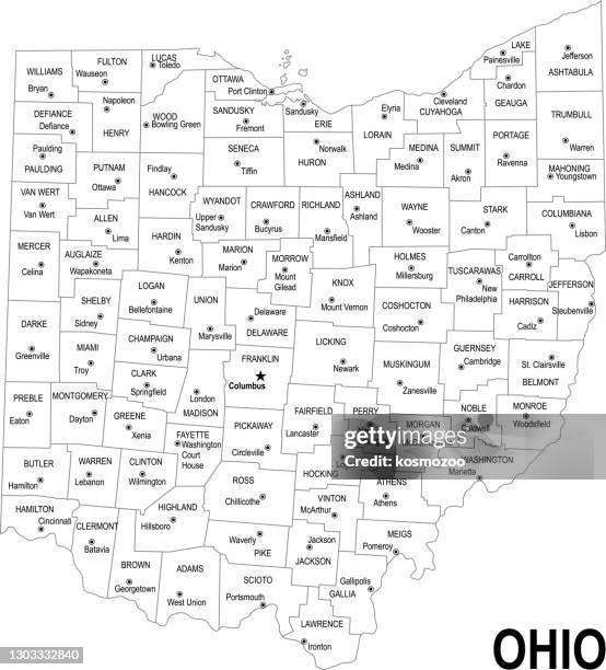 illustrations, cliparts, dessins animés et icônes de carte de contour de l’ohio - ohio