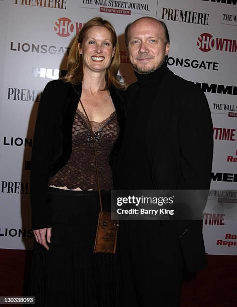 Deborah Rennard and Paul Haggis during Lionsgate and Showtime Host A Celebration For The Golden Globe Nominees "Crash" and "Weeds" at Mortons in Los...