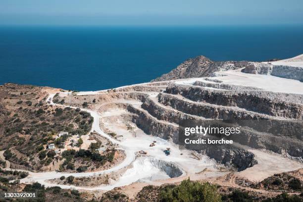 cava di gesso a creta - carbonato di calcio foto e immagini stock