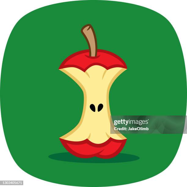 apple core doodle 1 - cores stock-grafiken, -clipart, -cartoons und -symbole