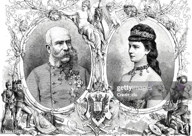 illustrations, cliparts, dessins animés et icônes de l’empereur françois-joseph ier d’autriche et l’impératrice elisabeth d’autriche - franz joseph i of austria