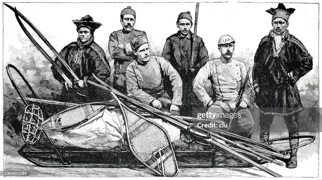 Members of a Dr. Nansenschen snowshoe expedition in Greenland