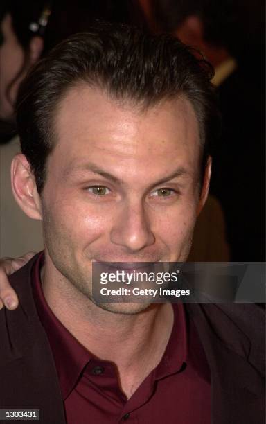 Actor Christian Slater arrives at the premiere of the new film "Charlie''s Angels" on October 22, 2000 in Hollywood, CA.
