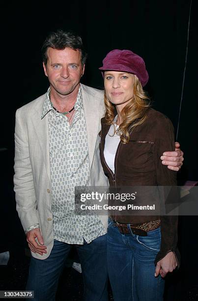 Aidan Quinn and Robin Wright Penn during The 20th Annual IFP Independent Spirit Awards - Backstage in Santa Monica, California, United States.