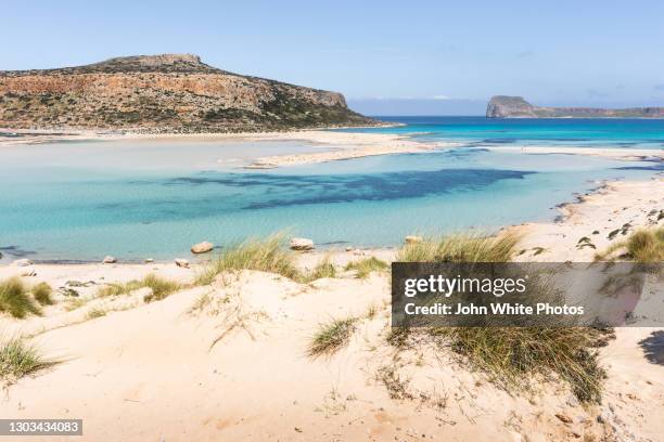 balos beach and lagoon. crete. greece. - balos lagoon stock pictures, royalty-free photos & images