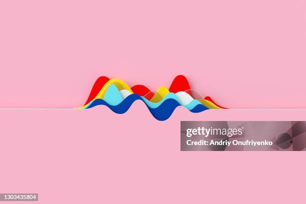 abstract multicolored curve chart - voice stock-fotos und bilder