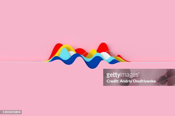 abstract multicolored curve chart - musica foto e immagini stock