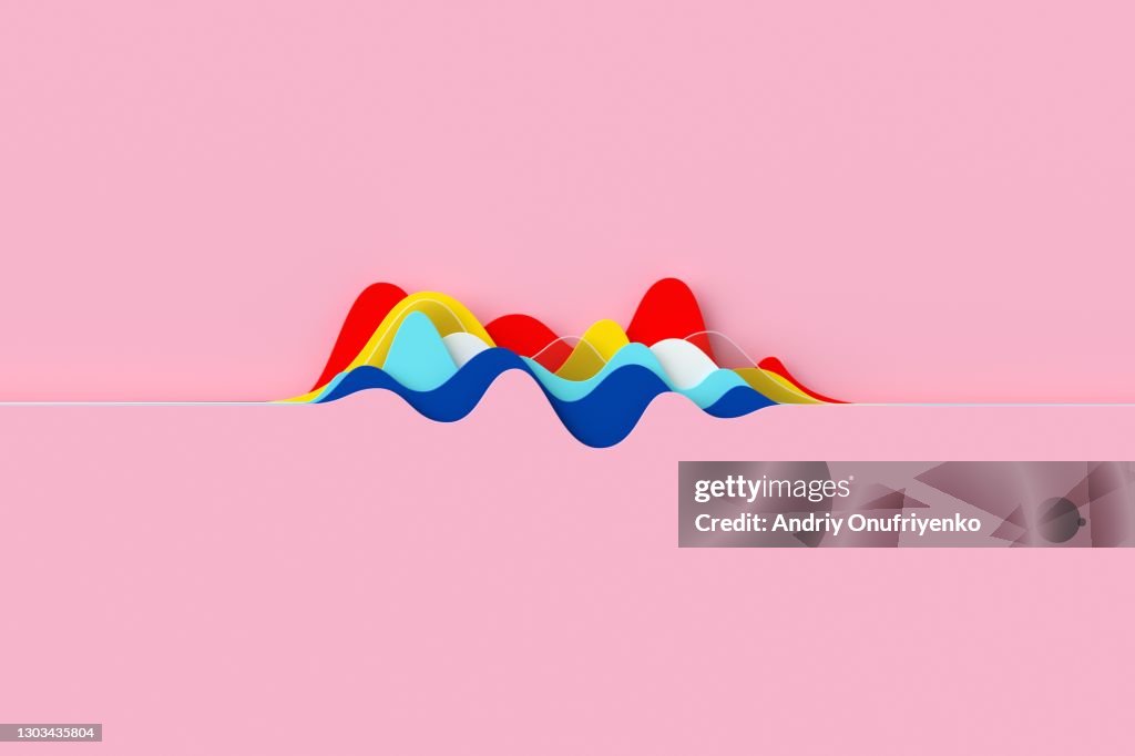 Abstract multicolored curve chart