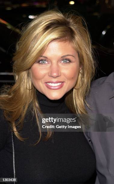 Actress Tiffani Amber-Thiessen arrives at the premiere of the new film "Charlie''s Angels" on October 22, 2000 in Hollywood, CA.