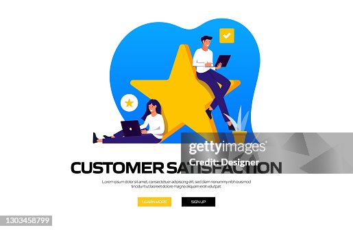 Illustration vectorielle de concept de satisfaction de client pour la bannière de site Web, le matériel de publicité et de marketing, la publicité en ligne, la présentation d’affaires etc. Illustration vectorielle de concept de satisfaction de client pour la bannière de site Web, le matériel de publicité et de marketing, la publicité en ligne, la présentation d’affaires etc.