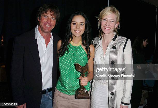 Dennis Quaid, Catalina Sandino Moreno, winner Best Female Lead for Maria Full of Grace, and Cate Blanchett
