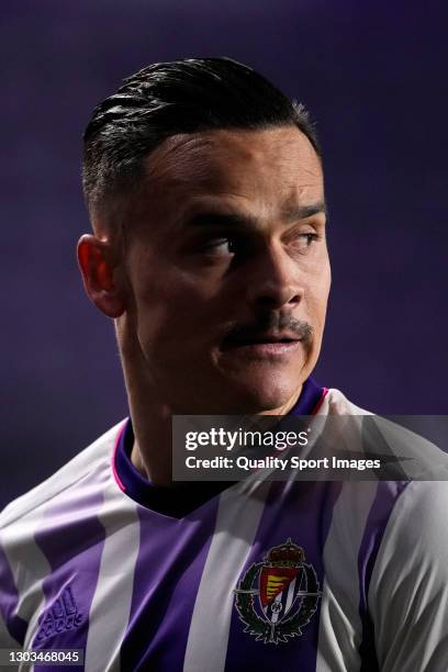 Roque Mesa of Real Valladolid looks on during the La Liga Santander match between Real Valladolid CF and Real Madrid at Estadio Municipal Jose...