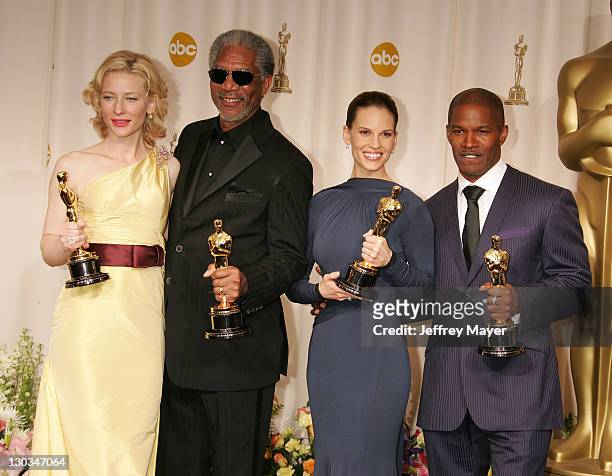 Cate Blanchett, winner Best Actress in a Supporting Role for "The Aviator": Morgan Freeman, winner Best Actor in a Supporting Role for "Million...