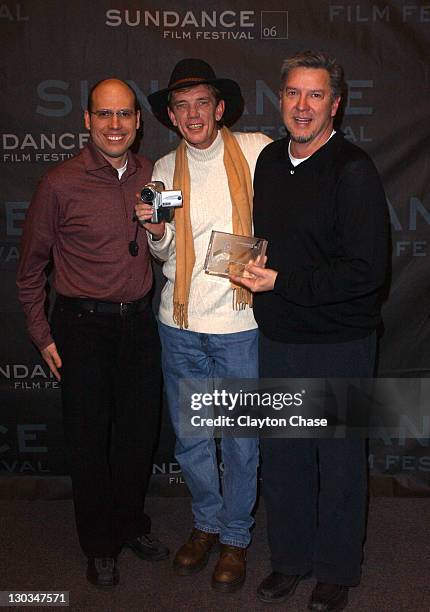 Matt Radecki and Michael Cain , co-directors, and Rick Kirkham , cinematographer and subject of "TV Junkie", winner of the Special Jury Prize for...