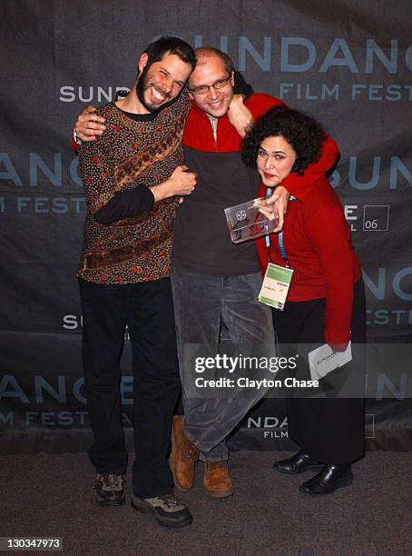 Leo Heiblum, Juan Carlos Rulfo, director of "In the Pit" and winner of the World Cinema Jury Prize for Drama and Eugenia Montiel