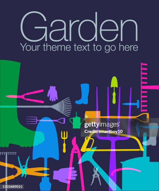 gardening tools - compost soil stock illustrations