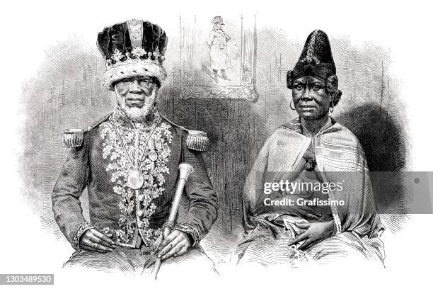 ilustrações de stock, clip art, desenhos animados e ícones de king denis rapontchombo of the mpongwe in gabon 1865 - origem africana