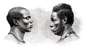 Men of Pahouins tribe in Lambarene Gabon Africa 1865