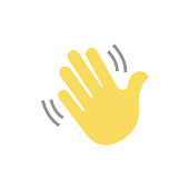 Waving hand gesture icon. Waving hand gesture vector isolated on white background.