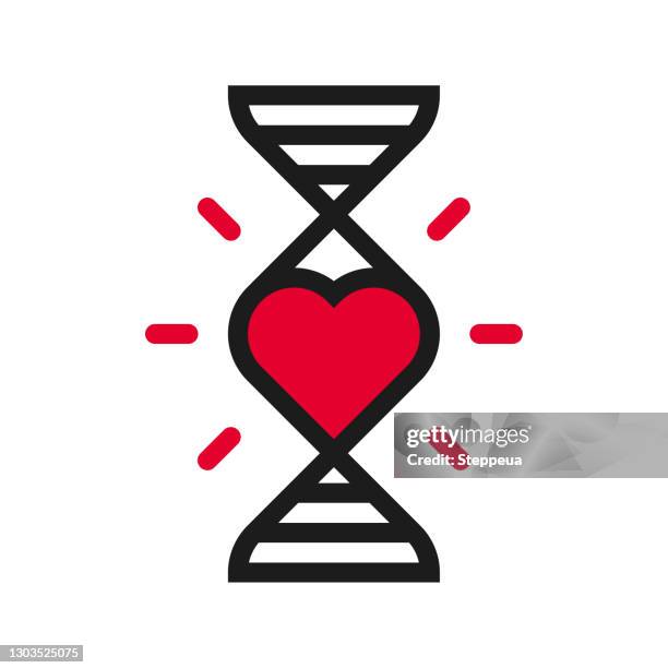 dna with heart shape - gene therapy stock illustrations