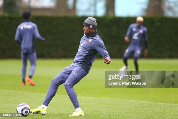 Kayne Ramsay during a Southampton FC training session at the Staplewood Campus on February 22, 2021 in Southampton, England.