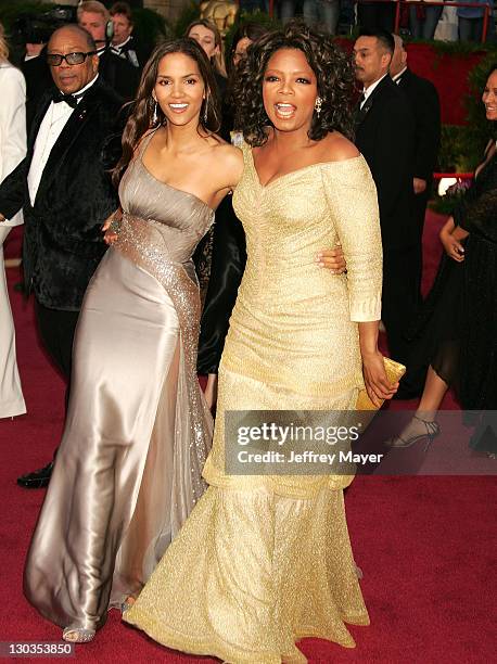 Halle Berry and Oprah Winfrey during The 77th Annual Academy Awards - Arrivals at Kodak Theatre in Hollywood, California, United States.