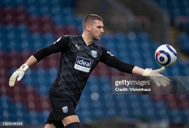 West Bromwich Albion goalkeeper Sam Johnstone during the Premier League match between Burnley and West Bromwich Albion at Turf Moor on February 20,...