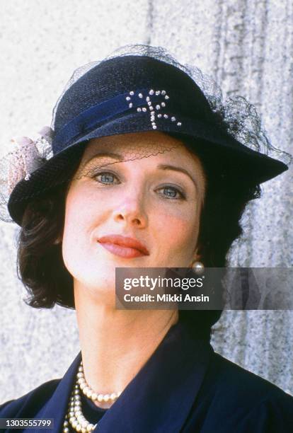 Actress Annette O'Toole plays Rose Fitzgerald Kennedy during the filming of the TV mini-series 'The Fitzgeralds And The Kennedys' also known as 'The...