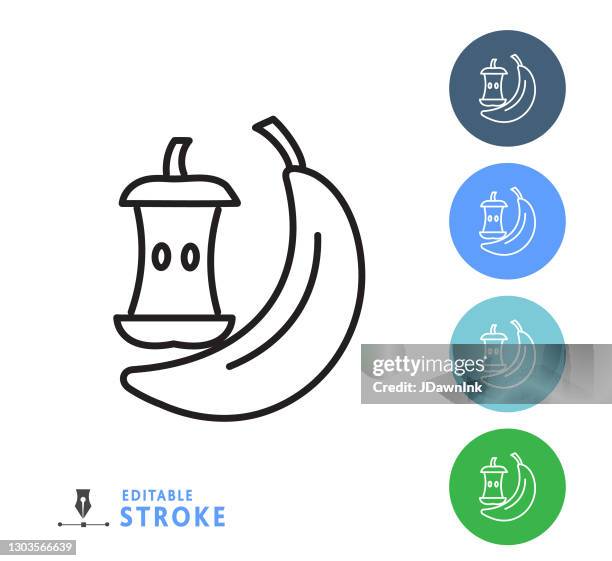 compostable food line art icon - compost stock illustrations