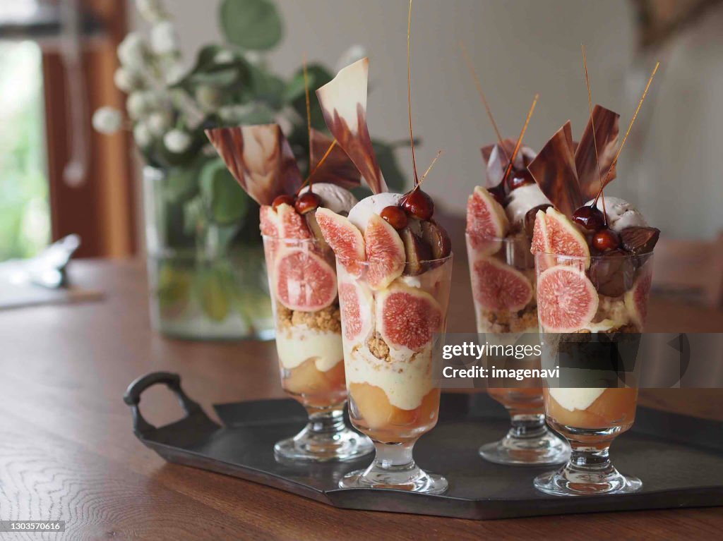Common Fig, Apple and Chestnut Parfait